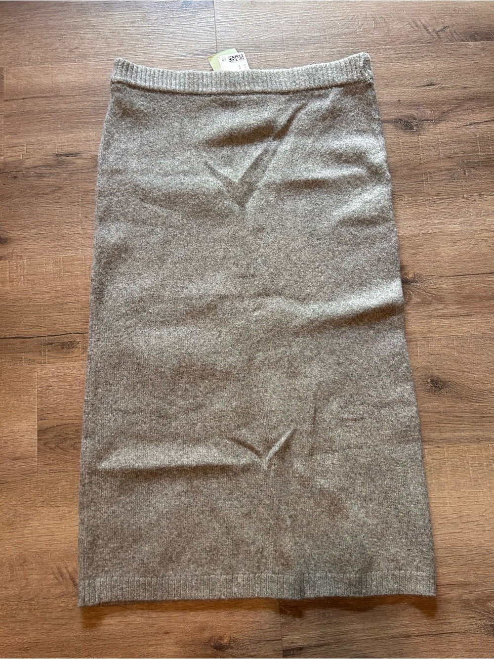 H&M Skirt Womens Size L Gray Knit Midi Pencil Ribbed Waistband Pull On